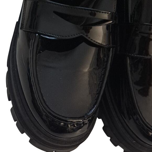 ASOS Black Platform Loafers Sz 10  Chunky sole - Picture 3 of 9